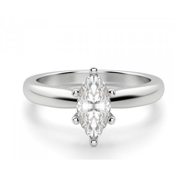 Princess Cut Style White Elegant Woman's Solitaire Diamond Ring