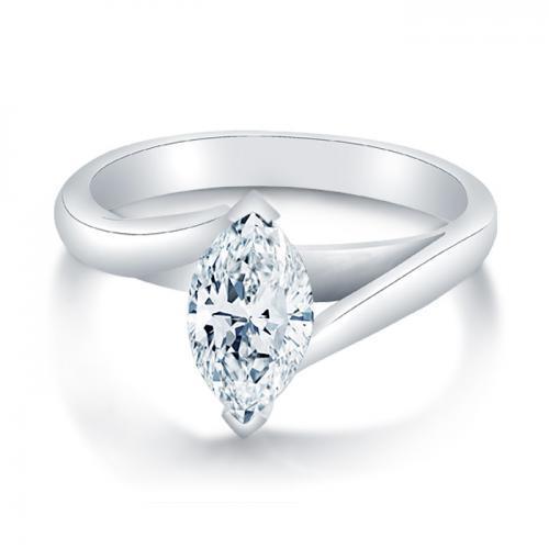 Solitaire Marquise High Quality Unique Solitaire White Gold Diamond Ring