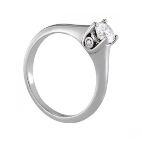 New Elegant Sparkling Round Unique Solitaire White Gold Diamond Ring