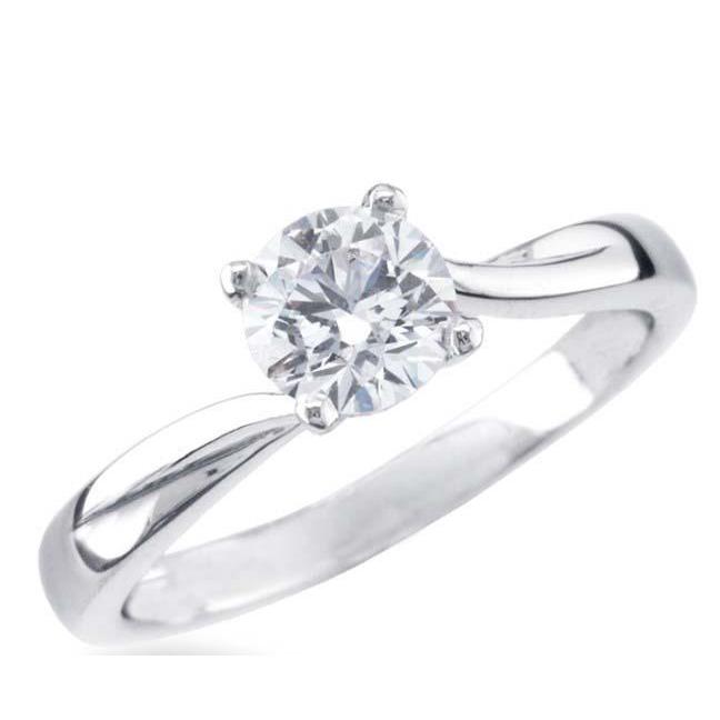 Sparkling Brilliant Lady’s White Gold Round Anniversary Solitaire Diamond Ring