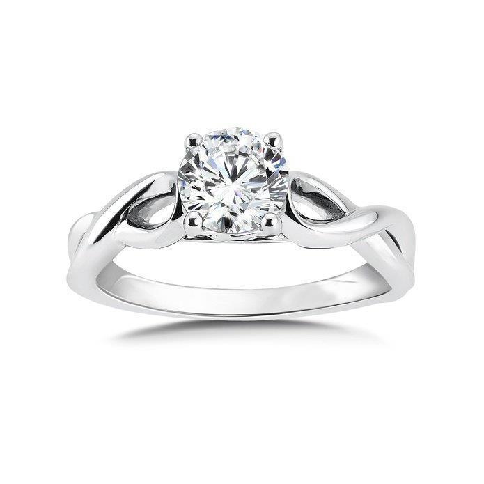 Sparkling Round Diamond Engagement Ring White Gold Solitaire Ring