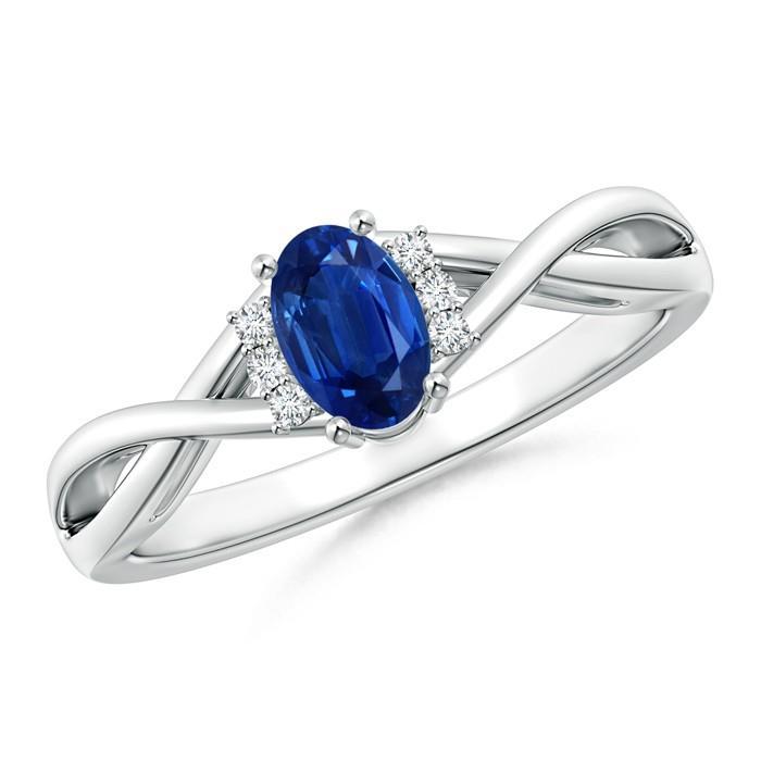 Solitaire With Accent Women Jewelry Sri Lanka Blue Sapphire Diamonds Gemstone Ring