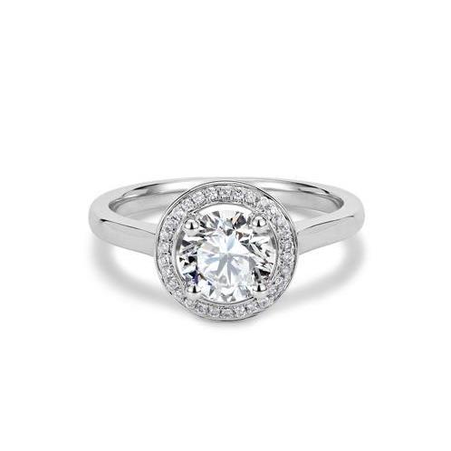 natural round diamond 2.85ct ring front view