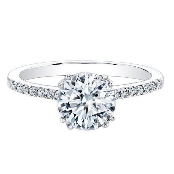 New High Quality Wedding Solitaire Ring with Accents White Gold Diamond