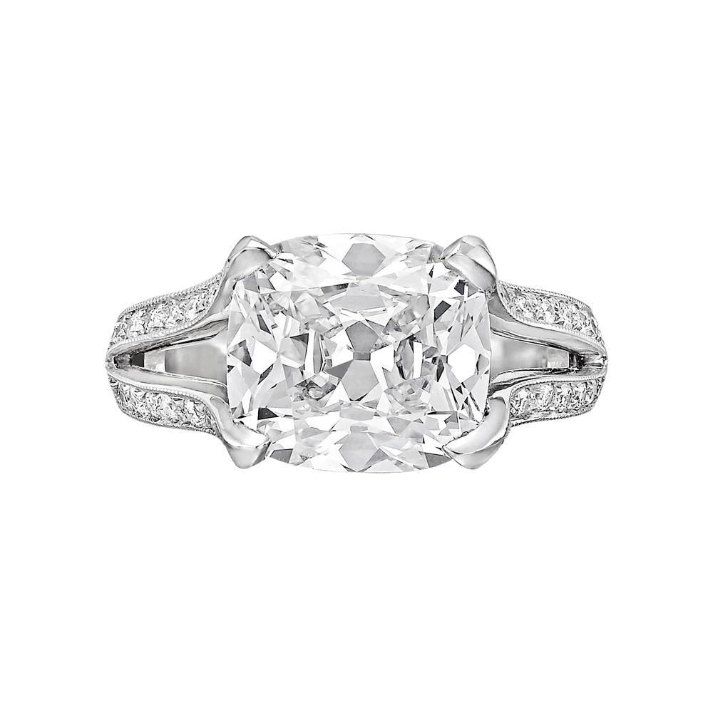 Solitaire With Accent 3.50 Ct. Diamond Engagement Ring Gold White Solitaire Ring with Accents