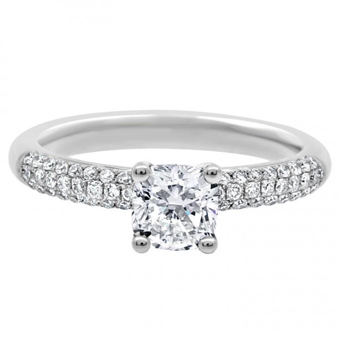 Princess Cut White Elegant Woman's Solitaire Ring with Accents Diamond