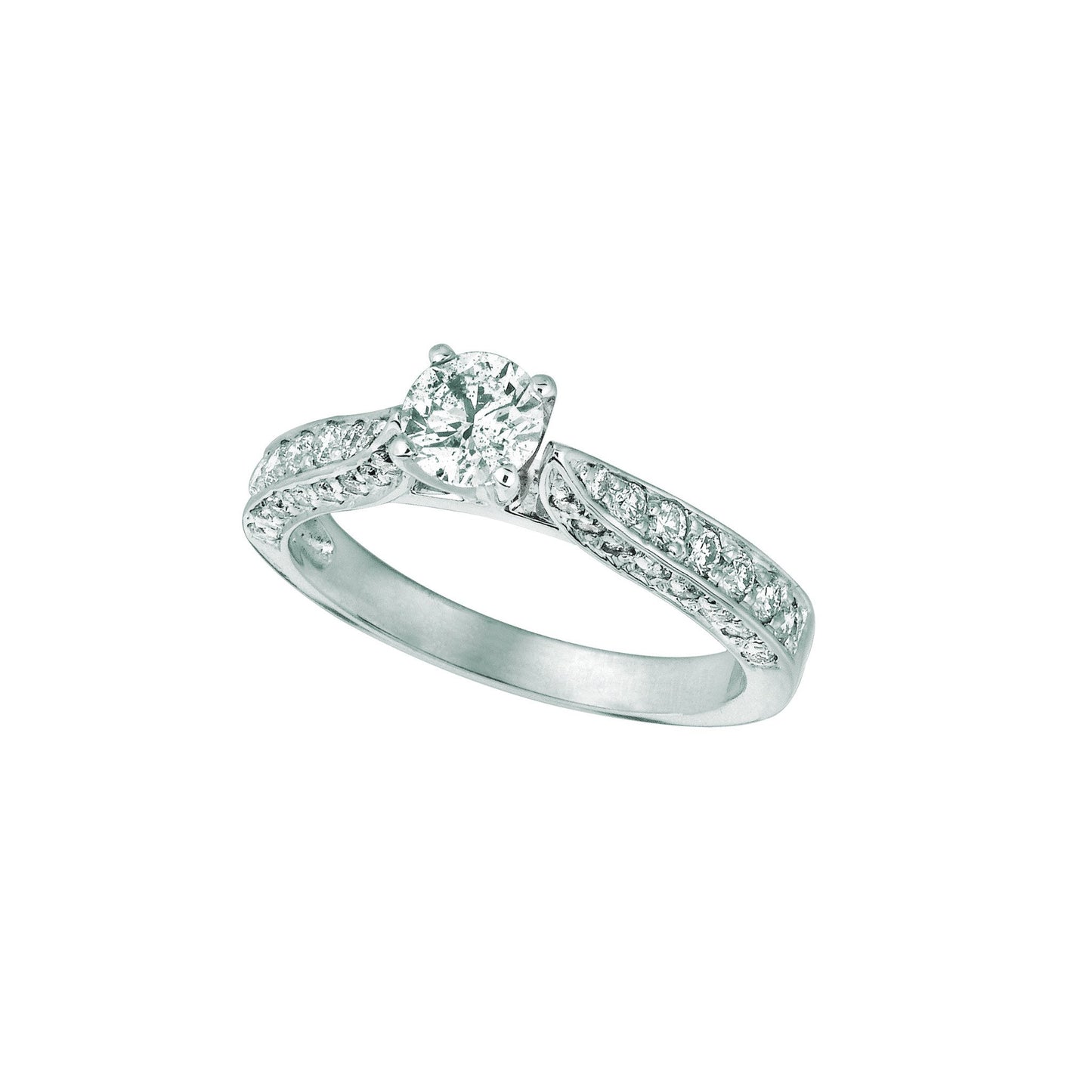 New High Quality Wedding Solitaire Ring with Accents White Gold Diamond