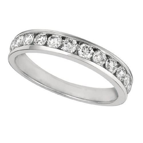 Sparkling 0.75 Carat Round Diamond Channel Setting Eternity Ring Band Solid Gold 14K New Ring