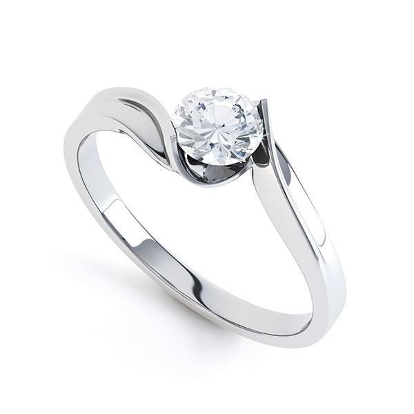 Round Cut Diamond Wedding Ring White Gold