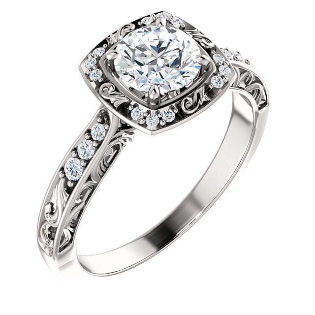 Sparkling 1.65Carat Round Diamonds Engagement Anniversary Halo Ring White Gold 14K Halo Ring