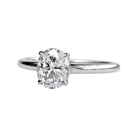 Four Claws Lady’s Fancy Wedding Engagement White Gold Diamond Solitaire Ring