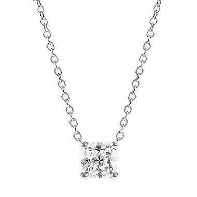 Sparkling 2.5 Ct White Gold Princess Cut Diamond Pendant Necklace Pendant