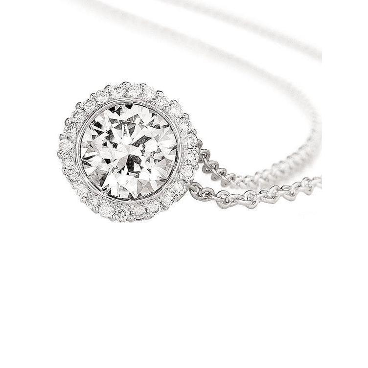 Sparkling 4.5 Carats Round Diamond Necklace Pendant White Gold 14K Pendant