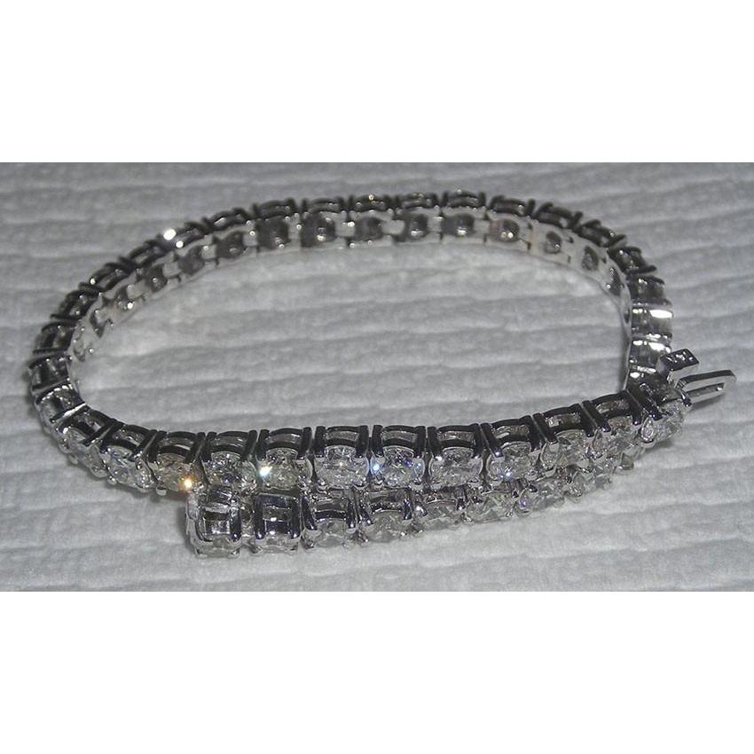 Sparkling 5 Carat Round Diamonds Diamond Tennis Bracelet White Gold Tennis Bracelet