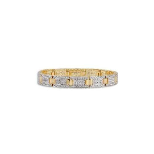 Sparkling Brilliant Cut 10.50 Carats Diamonds Mens Bracelet Yg 14K Mens Bracelet