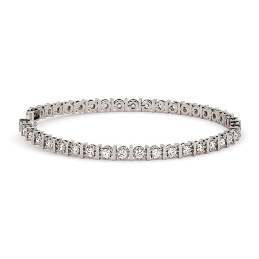 Sparkling Brilliant Cut 6 Carats Diamonds Tennis Bracelet Wg Tennis Bracelet