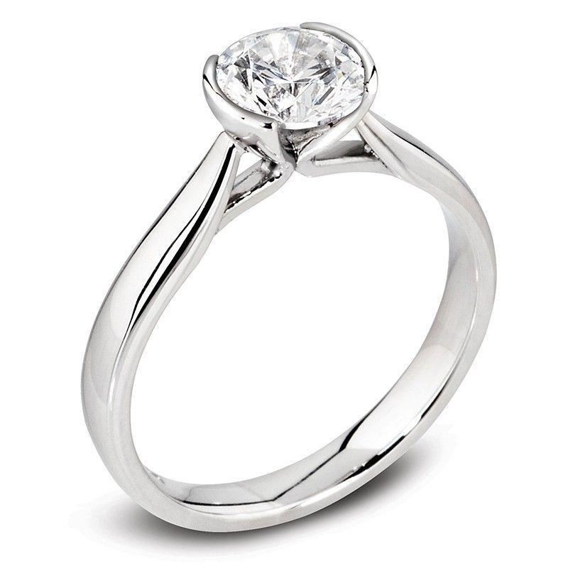 Women Jewelry Sparkling Unique Solitaire White Gold Diamond Anniversary Ring