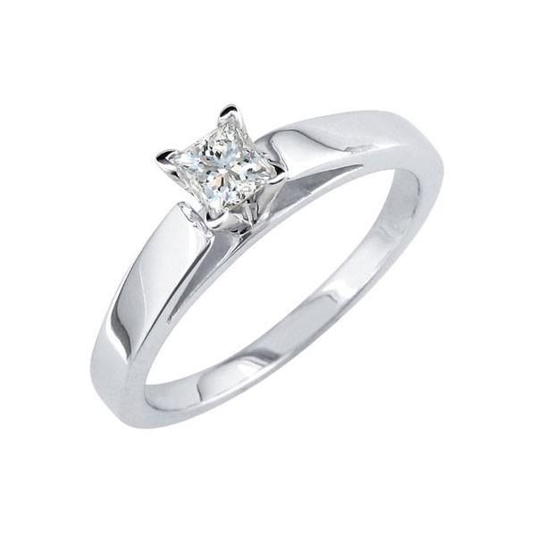 Sparkling Princess Lady’s White Gold Round Anniversary Solitaire Diamond Ring