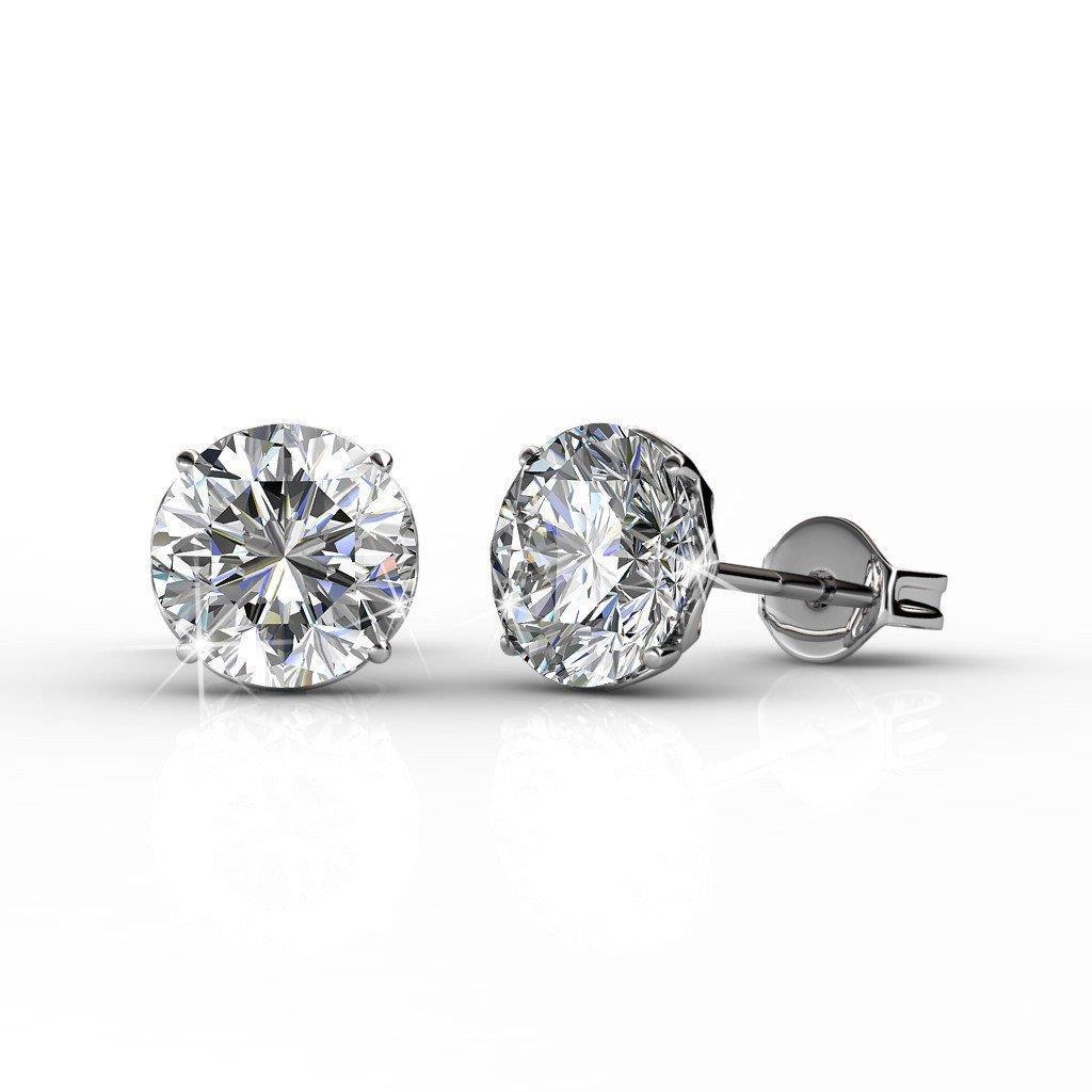 natural round diamond 5ct earring front view