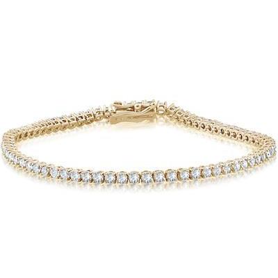 Sparkling Prong Set 7 Carats Diamonds Tennis Bracelet Yg 10K Tennis Bracelet