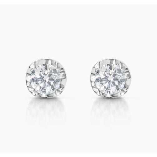Sparkling Round Cut 2.00 Carats Diamonds Studs Earrings White Gold Stud Earrings