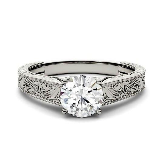 Antique Princess Cut Unique Solitaire White Gold Diamond Anniversary Ring