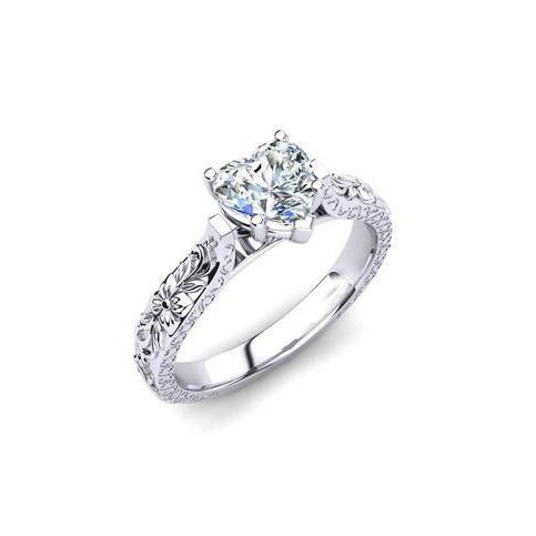 New Design Sparkling Brilliant Cut Bezel Unique Solitaire White Gold Diamond Anniversary Ring