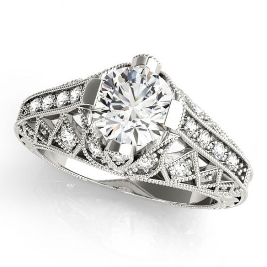 natural round diamond 1.50ct ring front view