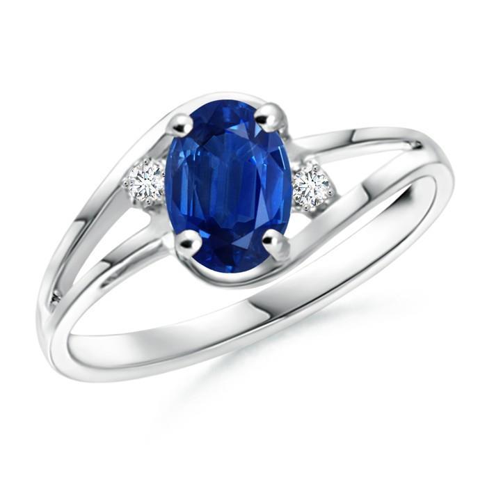 Amazing Sri Lankan Sapphire Diamond Prong Se Wedding Ring White Gold Gemstone Ring