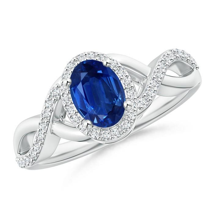 New Amazing Sri Lankan Sapphire Ring White Gold Round Diamond Jewelry Gemstone Ring