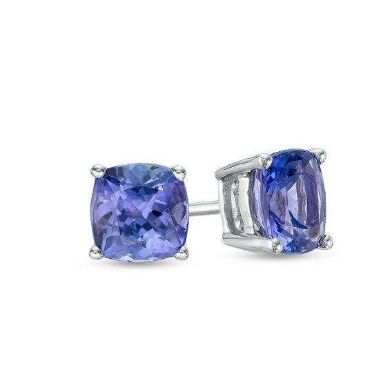 Tanzanite Women Studs Earrings est LAdies Prong Set Gold White Gemstone Earring