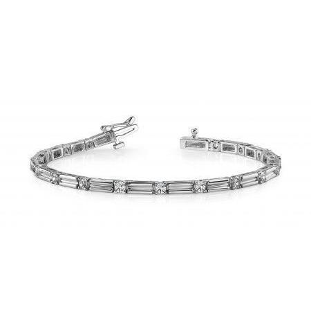 Tennis Bracelet 2.55 Carats Round Cut Diamonds White Gold 14K Tennis Bracelet