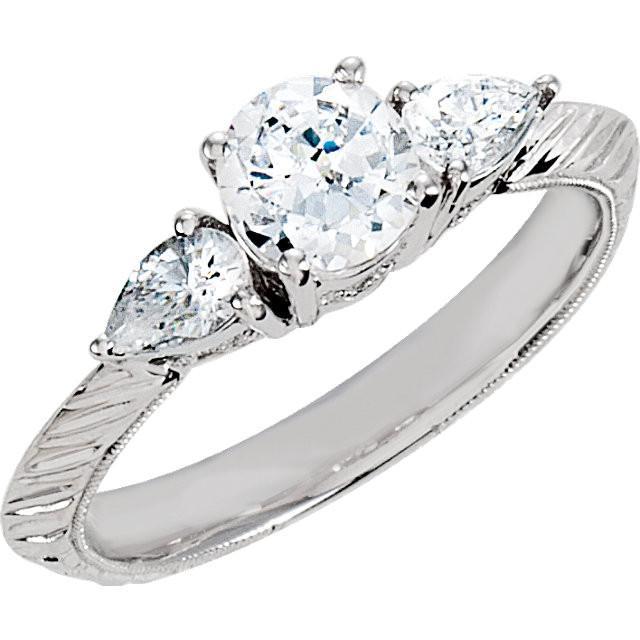 Three Stone Diamond 2.01 Carat Engagement Ring White Gold 14K Jewelry New Three Stone Ring