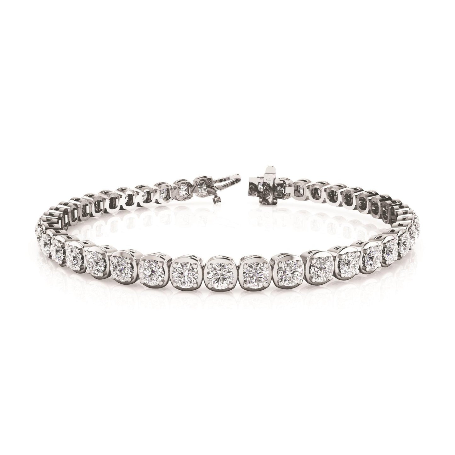 Wg 14K Round Cut 6.00 Carats Sparkling Diamonds Tennis Bracelet Tennis Bracelet