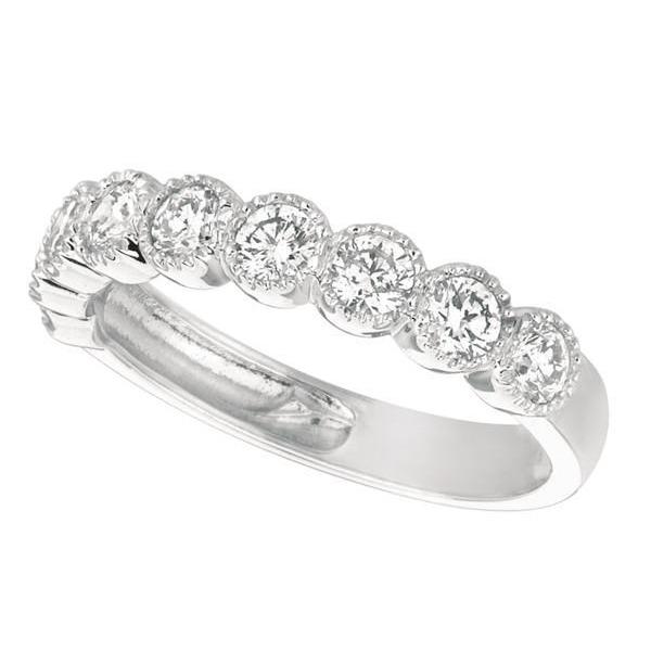 White Gold 1.01 Carat Round Diamond Engagement Anniversary Ring Band New Half Eternity Band