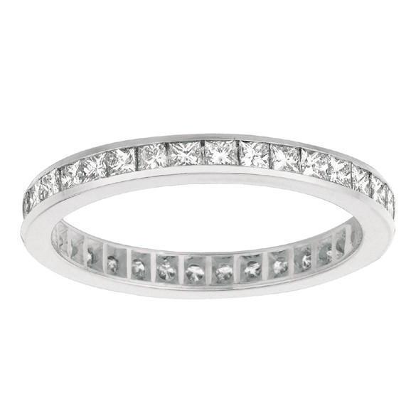 White Gold 1.16 Carat Princess Cut Diamond Eternity Ring Band Jewelry Eternity Band
