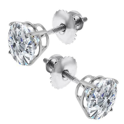 natural round diamond 4.50ct earring front view