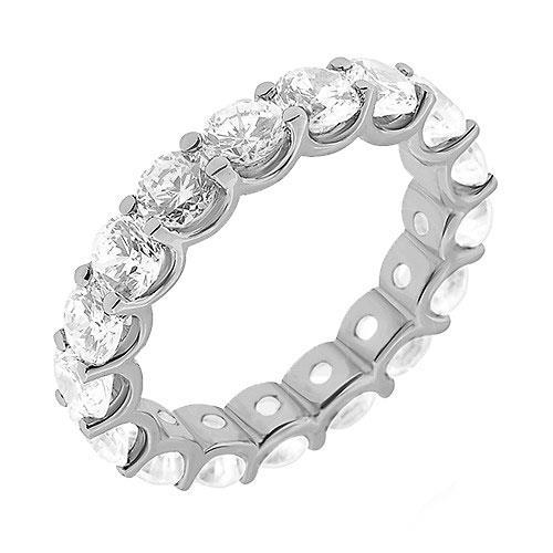 White Gold 14K Eternity Wedding Band 4.25 Ct Round Cut Diamonds Eternity Band