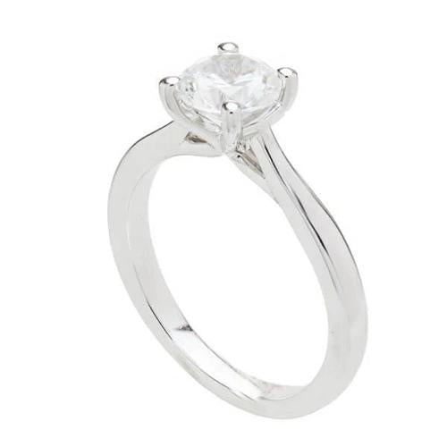 Four Prong Sparkling Unique Lady’s Solitaire White Gold Diamond Ring