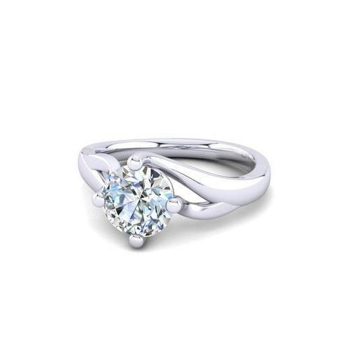 Unique Lady’s Style White Sparkling Solitaire Diamond Engagement Solitaire Ring