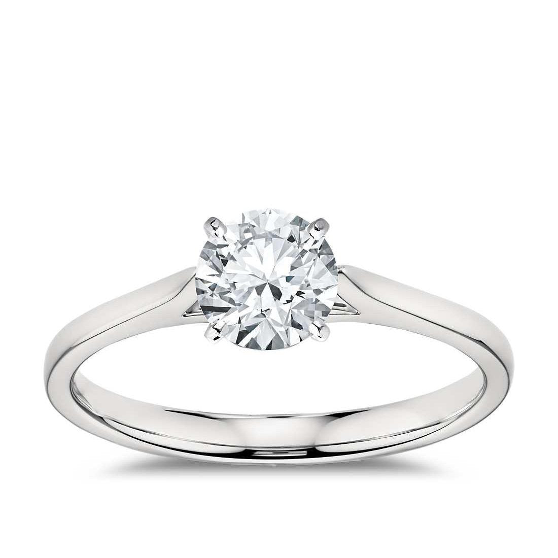 Gorgeous Round Lady’s Fancy Wedding Engagement White Gold Diamond Solitaire Ring