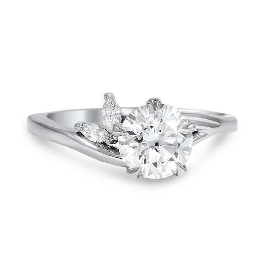 White Gold 14K Round And Marquise Cut 2.80 Ct Diamonds Ring New Ring