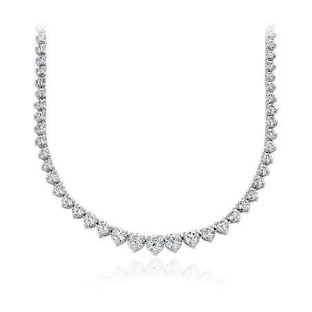 White Gold 14K Round Cut Sparkling 20.00 Ct Diamond Women Necklace Necklace