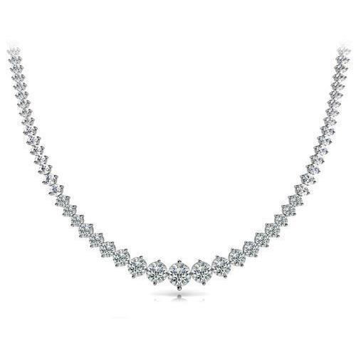 White Gold 14K Small Round Cut 24.00 Ct Diamonds Ladies Necklace Necklace