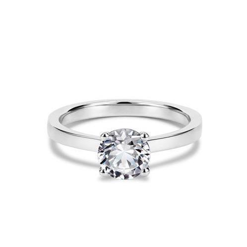 New Style Princess Cut Sparkling Unique Solitaire White Gold Diamond Anniversary Ring