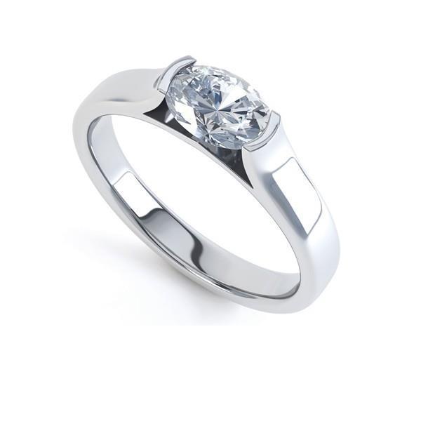 New Stylish Wedding Sparkling Unique Solitaire White Gold Diamond Ring