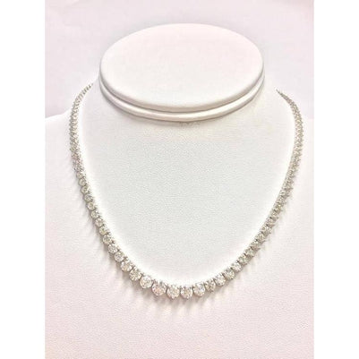 White Gold F Vvs1 Round 12.00 Carats Diamonds Lady Necklace Necklace