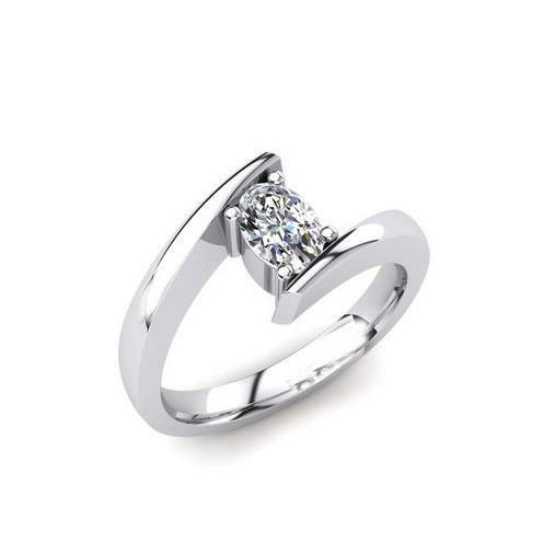 Oval Cut Solitaire Diamond Wedding Ring