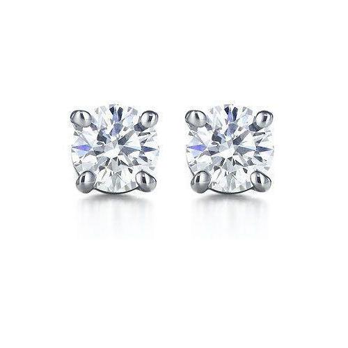 natural round diamond 2ct earring front view