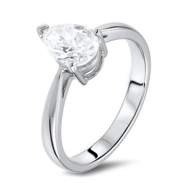 Lady’s Fancy Unique Engagement White Gold Diamond Solitaire Ring